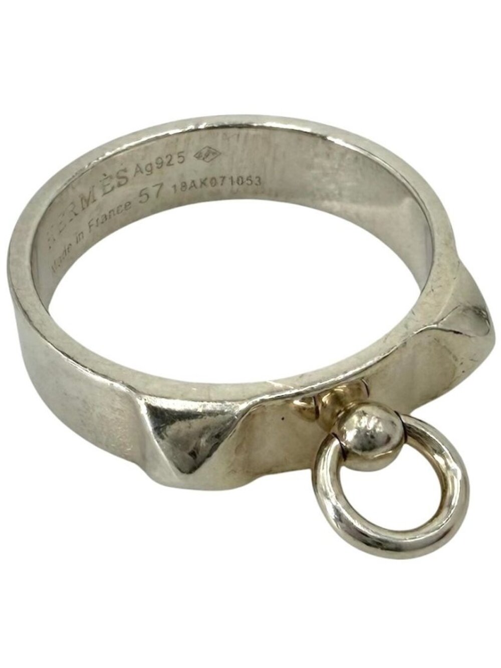 Hermes Ring Collier de Chien 57 925 Sterling Silver